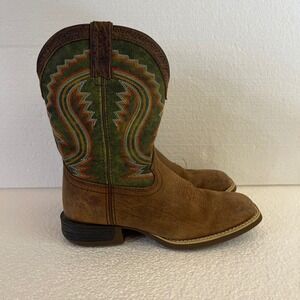 Durango Kids 8" Western Boots Brown Briar Green Lil' Rebel DBT0229Y Size 4M